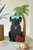Painted Wood Black Lab With Palm Tree Cmg1165 By Kalalou