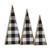 Cwi Gifts G20Nk054 Black White Buffalo Check Wooden Trees Set Of 3