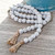 Distressed Wooden Bead Garland W/Jute Tassels G35671 By CWI Gifts
