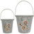 Cwi Gifts G70109 2 Set Washed Metal Sunflower Bee Wall Buckets