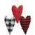 Cwi Gifts Gcs38297 Set Of 3 Felt Primitive Heart Pillow Ornaments