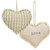 Cwi Gifts G15643 Love Stripe Fabric Heart Ornament 2 Assorted Pack Of 2