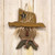 Rustic Wood Frilled Collar Hanging Scarecrow Head G23319 By CWI Gifts