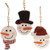 Cwi Gifts G36243 Weathered Wood Look Beaded Snowman With Hat Ornament 3 Assorted Pack Of 3