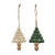 Cwi Gifts G36253 Wooden Beaded Christmas Tree Ornament 2 Assorted Pack Of 2