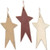 Cwi Gifts G36632 Set Of 3 Distressed Burgundy Cream And Ivory Primitive Star Ornaments
