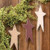 3/Set Distressed Burgundy Cream And Ivory Primitive Star Ornaments G36632 By CWI Gifts