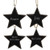 Cwi Gifts G36776 Black Star Christmas Words Ornament 4 Assorted Pack Of 4