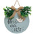 Cwi Gifts G36945 Bless Our Nest Round Sign With Greenery Burlap Bow