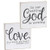 Cwi Gifts G37402 God Knew My Heart Square Block 2 Assorted Pack Of 2