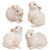 Cwi Gifts White Resin Bunny 4 Assorted Pack Of 4 G13172