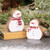 Set Of 2 Snowmen With Scarves Chunky Wooden Sitters G37156 By CWI Gifts