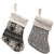 Cwi Gifts Gray White Mini Stocking 2 Assorted Pack Of 2 Gadc4404