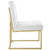 Privy Gold Stainless Steel Upholstered Fabric Dining Accent Chair EEI-3743-GLD-WHI By Modway