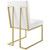 Privy Gold Stainless Steel Upholstered Fabric Dining Accent Chair EEI-3743-GLD-WHI By Modway