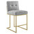 Privy Gold Stainless Steel Upholstered Fabric Counter Stool Eei 3852 Gld Lgr By Modway