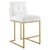 Privy Gold Stainless Steel Upholstered Fabric Counter Stool Eei 3852 Gld Whi By Modway