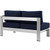 Modway Shore Right-Arm Outdoor Patio Aluminum Loveseat EEI-2262-SLV-NAV