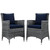Summon 2 Piece Outdoor Patio Sunbrella Dining Chairs Gray Navy Eei 2313 Gry Nav Set