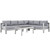 Shore 5 Piece Outdoor Patio Aluminum Sectional Sofa Set Silver Gray Eei 2557 Slv Gry By Modway Furniture