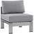 Modway Shore 5-Piece Outdoor Patio Aluminum Sectional Sofa Set-Silver/Gray EEI-2564