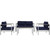 Shore 6 Piece Outdoor Patio Aluminum Sectional Sofa Set Silver Navy Eei 2568 Slv Nav By Modway Furniture