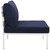 EEI-2600-WHI-NAV Harmony Armless Outdoor Patio Aluminum Chair By Modway