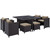 Inverse 9 Piece Outdoor Patio Dining Set Espresso Mocha Eei 726 Exp Moc By Modway Furniture
