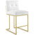 Modway Privy Gold Stainless Steel Upholstered Fabric Counter Stool Set Of 2 EEI-4154-GLD-WHI