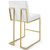 Modway Privy Gold Stainless Steel Upholstered Fabric Counter Stool Set Of 2 EEI-4154-GLD-WHI