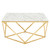 Modway Vertex Gold Metal Stainless Steel Coffee Table Eei 4207 Gld Whi