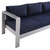 Modway Shore Sunbrella Fabric Aluminum Outdoor Patio Sofa EEI-4228-SLV-NAV