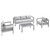 Modway Shore Sunbrella Fabric Outdoor Patio Aluminum 4 Piece Set Eei 4316 Slv Gry Set