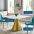 Modway Tupelo 47" Square Dining Table EEI-5334-GLD-WHI