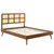 Modway Sidney Cane And Wood Queen Platform Bed With Splayed Legs MOD-6370-WAL