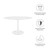 Modway Lippa 54" Oval Artificial Marble Dining Table EEI-1134-WHI