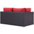 Modway Convene Outdoor Patio Left Arm Loveseat Espresso/Red EEI-1842-EXP-RED