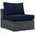 Modway Summon 5 Piece Patio Sunbrella Sectional Set EEI-1896-GRY-NAV-SET