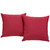 Modway Convene 2 Piece Outdoor Patio Pillow Set Red Eei 2001 Red