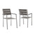 Modway Shore Outdoor Patio Aluminum Dining Armchair Set Of 2 Eei 4042 Slv Gry