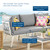 Modway Riverside 3 Piece Outdoor Patio Aluminum Sectional Sofa Set EEI-3782-WHI-GRY