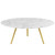 Modway Lippa 40 Round Artificial Marble Coffee Table With Tripod Base Eei 3672 Gld Whi