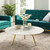 Modway Lippa 40 Round Artificial Marble Coffee Table With Tripod Base EEI 3672 GLD WHI