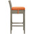 Modway Conduit Bar Stool Outdoor Patio Wicker Rattan Set Of 2 EEI 3604 LGR ORA