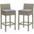 Modway Conduit Bar Stool Outdoor Patio Wicker Rattan Set Of 2 Eei 3604 Lgr Gry
