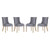 Modway Pose Dining Chair Performance Velvet Set Of 4 Eei 3505 Gry