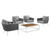 Modway Stance 5 Piece Outdoor Patio Aluminum Sectional Sofa Set Eei 3321 Whi Gry Set