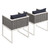 Modway Stance Dining Armchair Outdoor Patio Aluminum Set Of 2 EEI 3183 WHI NAV SET