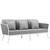Modway Stance 3 Piece Outdoor Patio Aluminum Sectional Sofa Set EEI 3165 WHI GRY SET