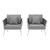 Modway Stance Armchair Outdoor Patio Aluminum Set Of 2 EEI 3162 WHI GRY SET
